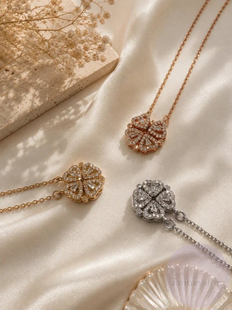 Four-leaf Clover w Big Zircon
