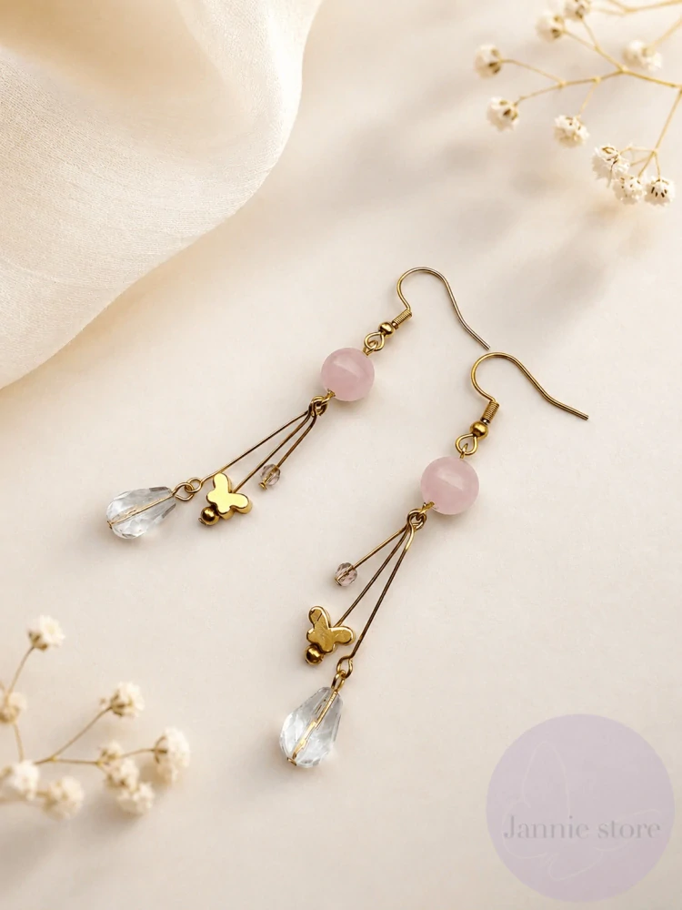 Pink-Gold Earrings w Zirconia