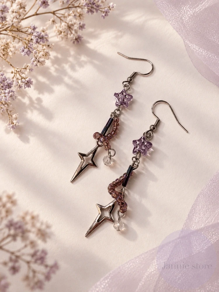 Violet-Silver Earrings