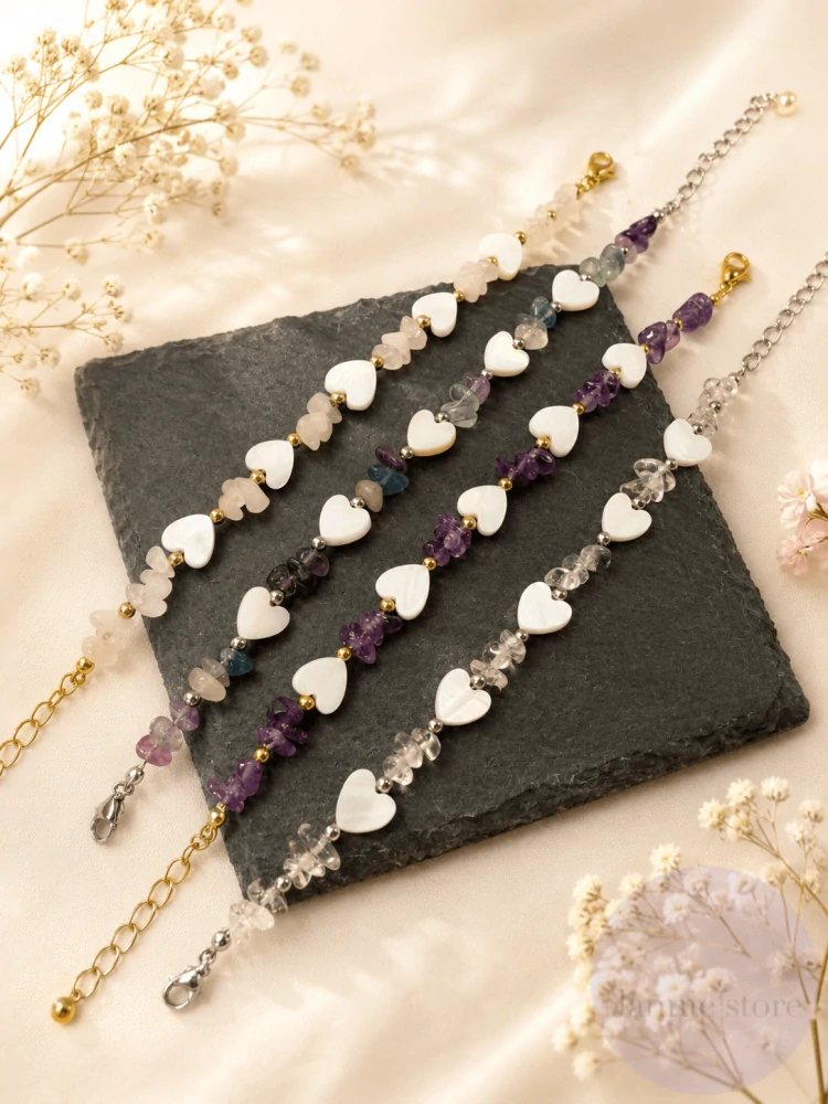 Crystals and Heart bracelet
