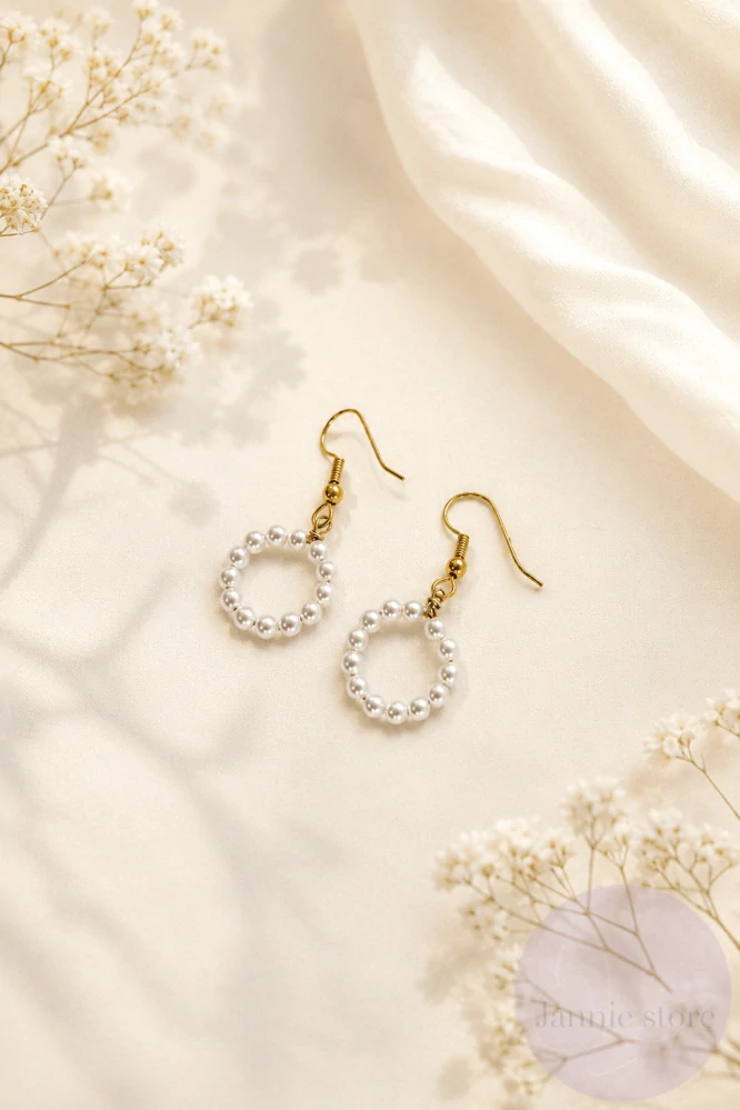 Pearl Circle Earrings