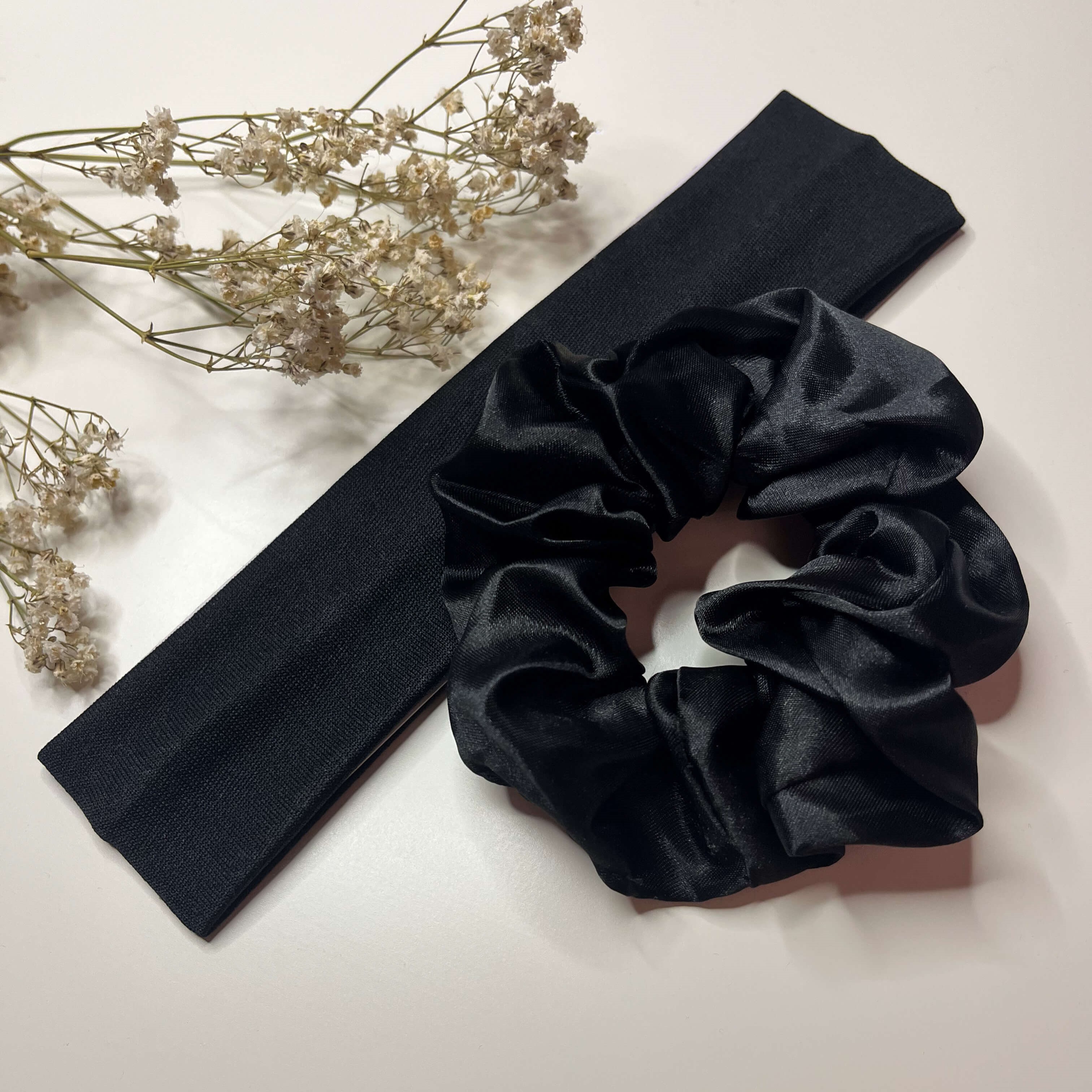 Scrunchie and Headband - black