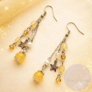 Yellow-Silver Earrings 