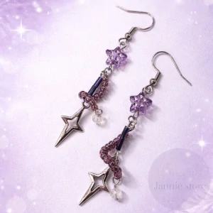 Violet-Silver Earrings