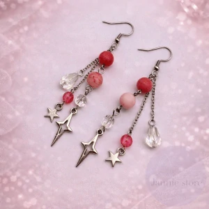 Pink-Silver Earrings