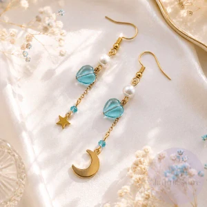 Blue-Gold Earrings