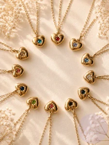 Birthstone Heart Necklace