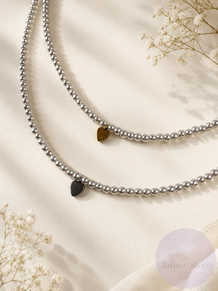 Pearly Heart Necklace