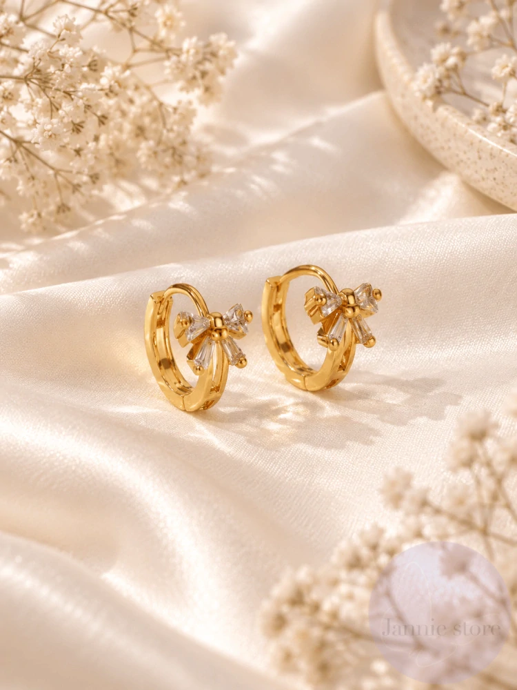 Zirconia Bow Earrings