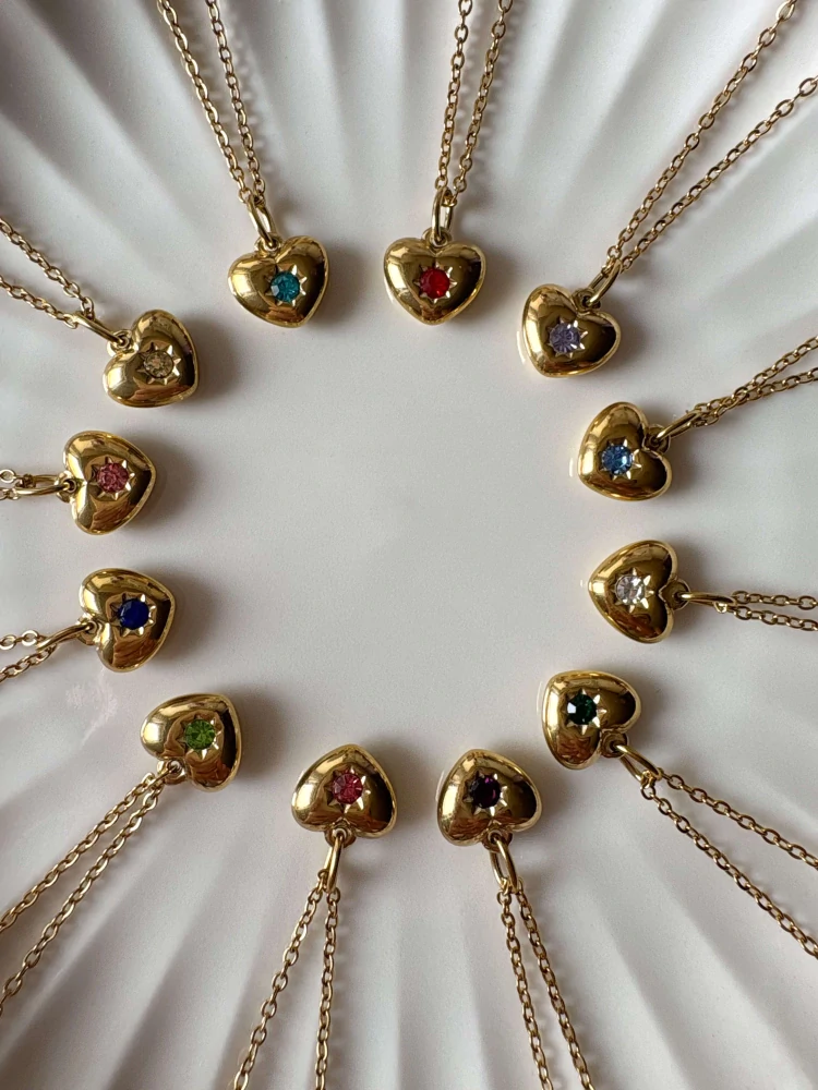 Birthstone Heart Necklace