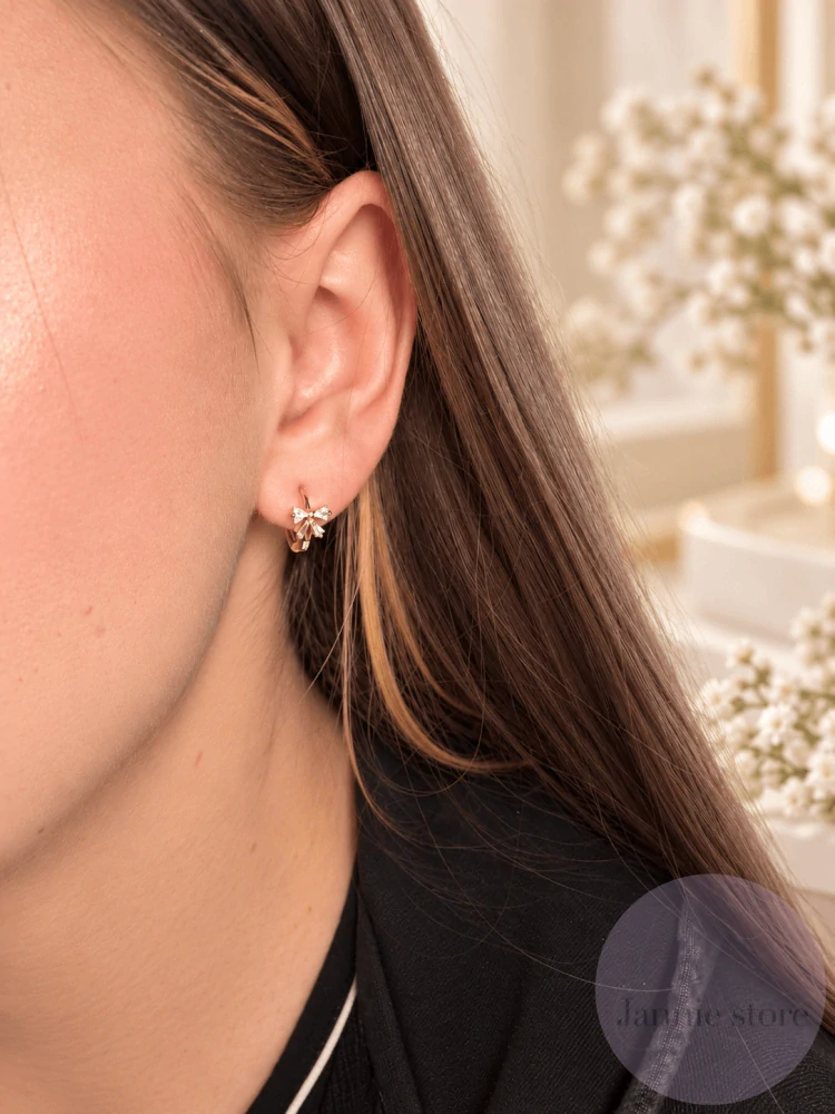 Zirconia Bow Earrings