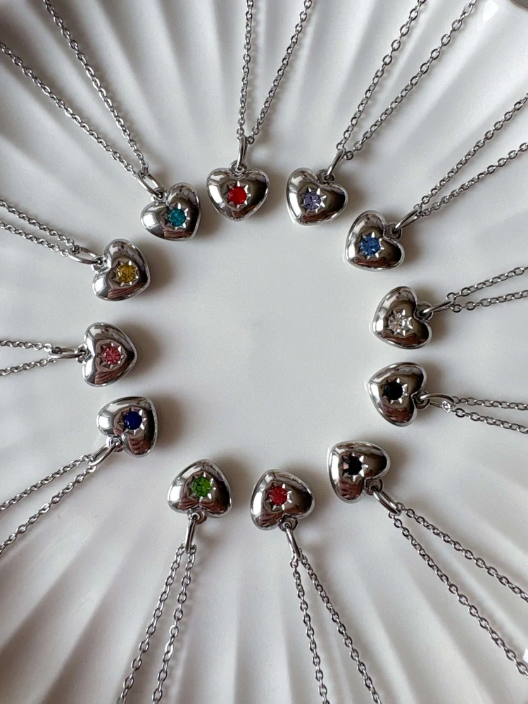 Birthstone Heart Necklace