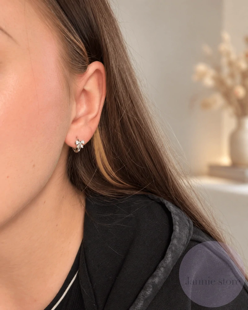 Zirconia Bow Earrings