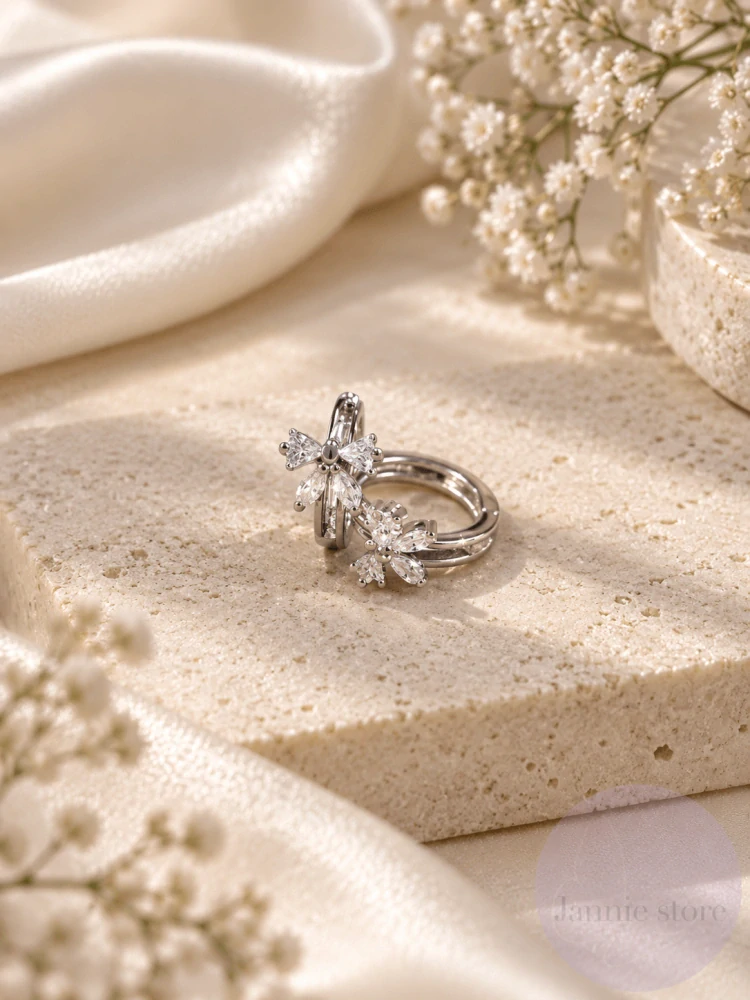 Zirconia Bow Earrings